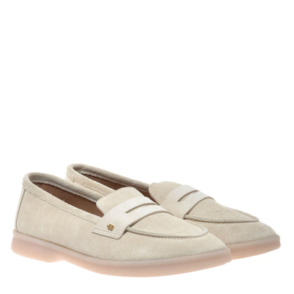 Off-white suede loafer