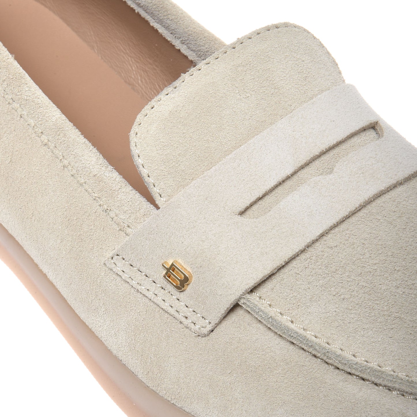 Off-white suede loafer