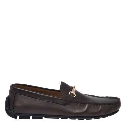 Mocassin en nappa marron foncé