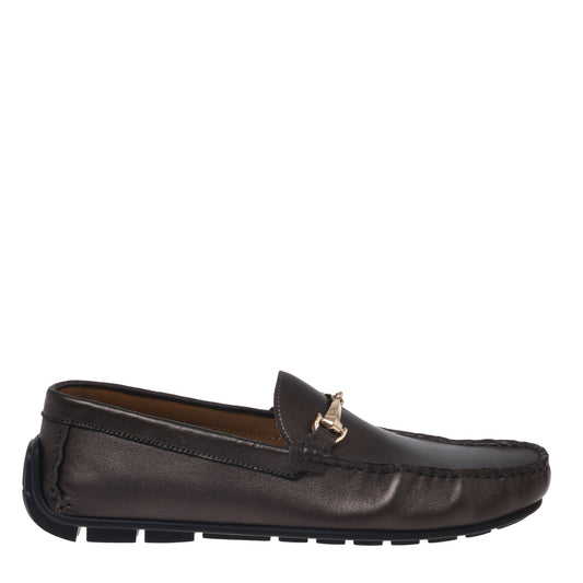 Mocassin en nappa marron foncé
