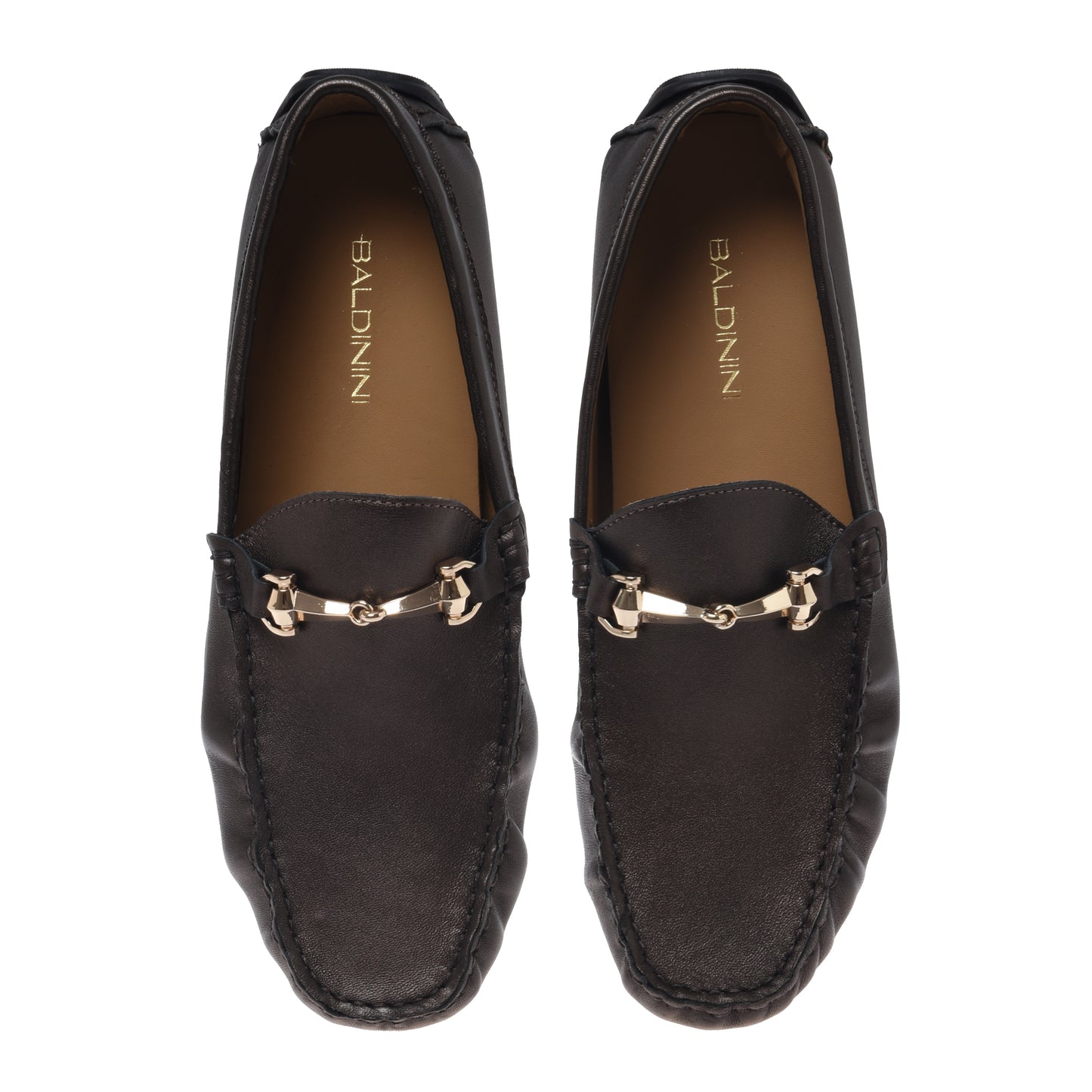 Mocassin en nappa marron foncé