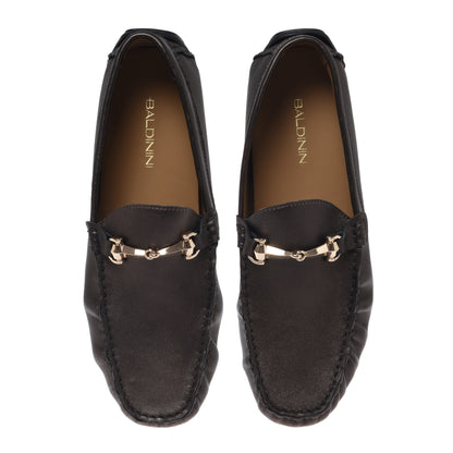 Mocassin en nappa marron foncé