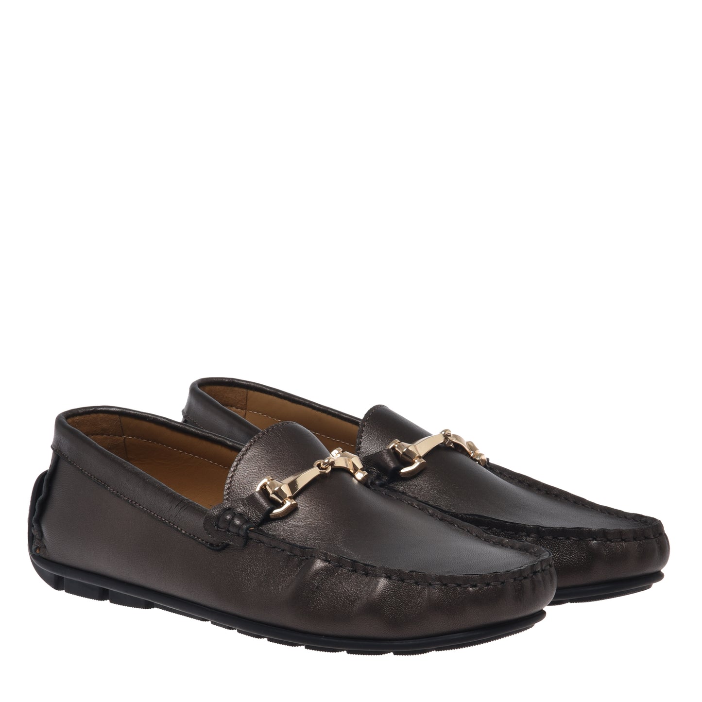 Mocassin en nappa marron foncé