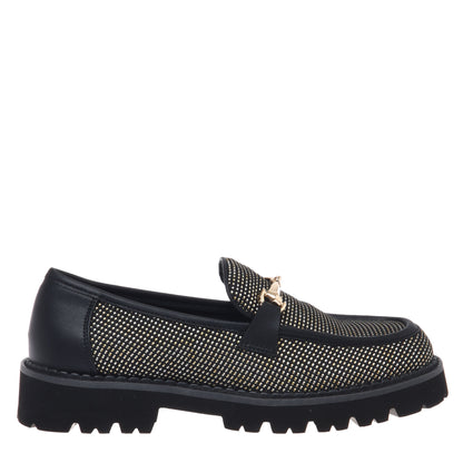 Mocassin en toile noire
