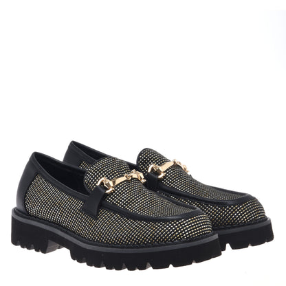 Mocassin en toile noire