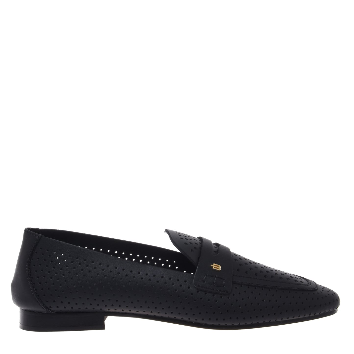 Black perforated nappa loafer