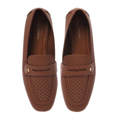 Perforated nappa leather loafer