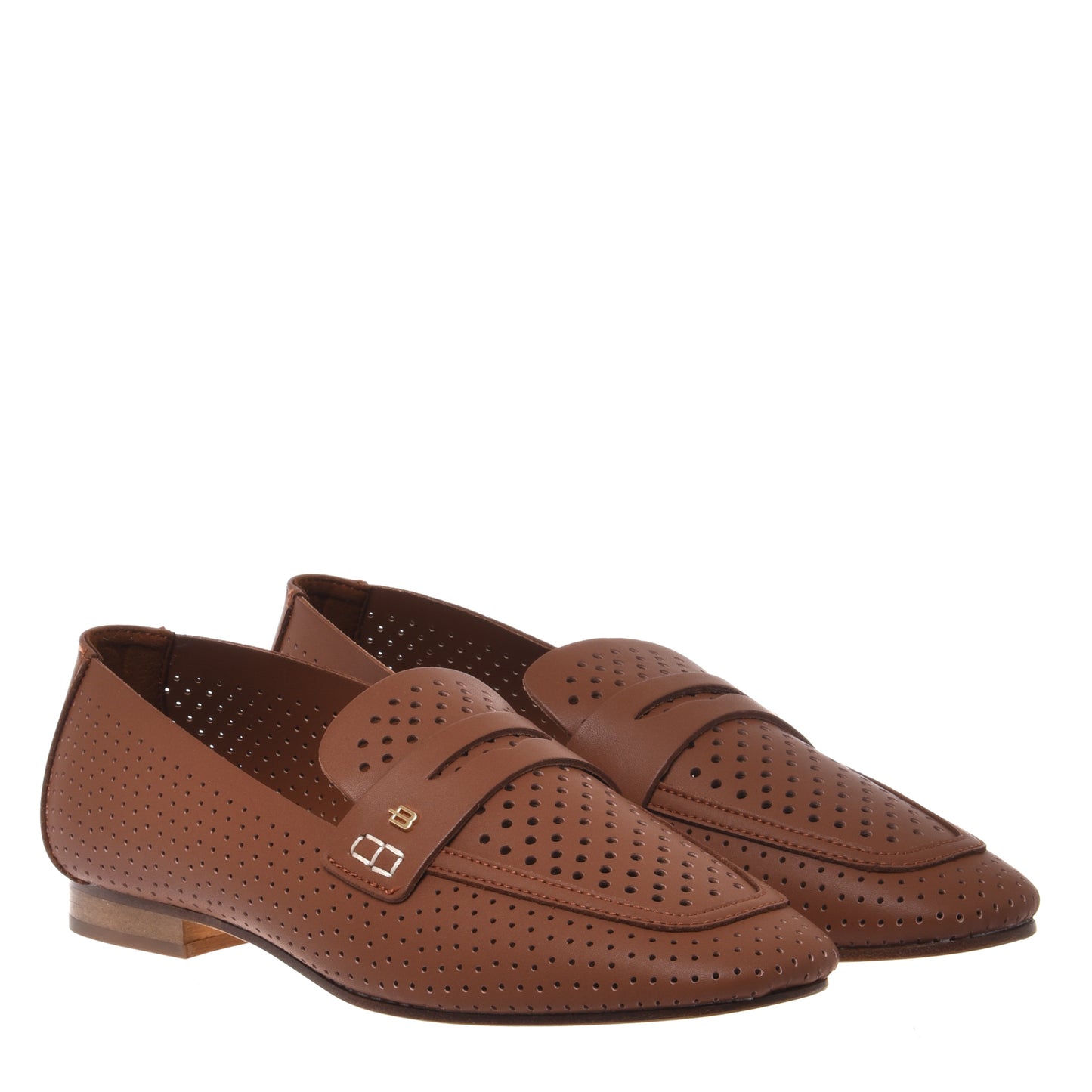 Perforated nappa leather loafer