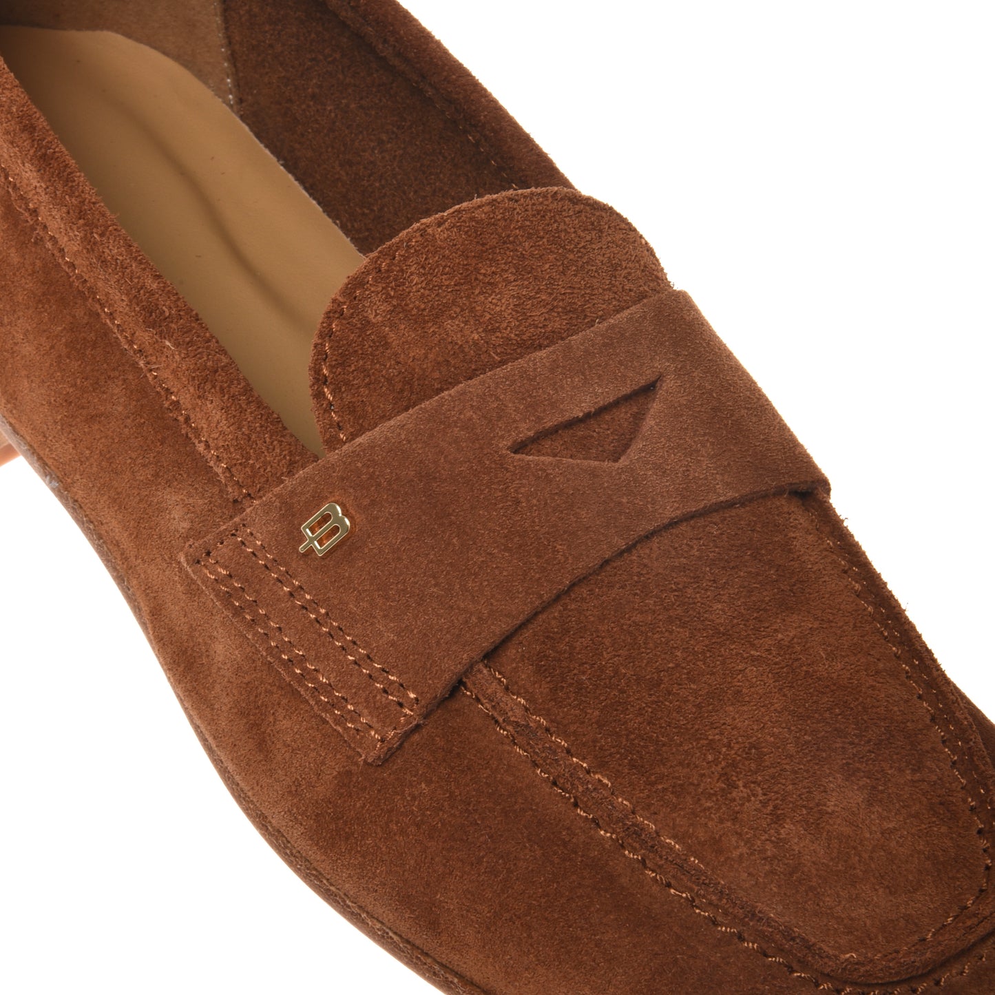 Brown suede leather loafer