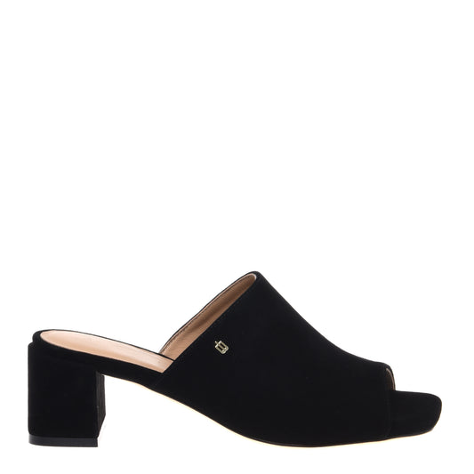 Black suede mule