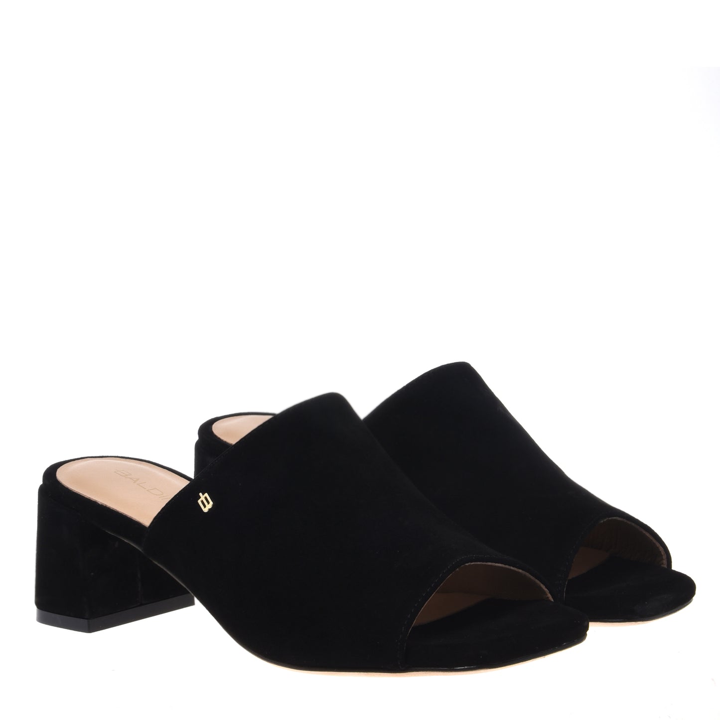 Black suede mule