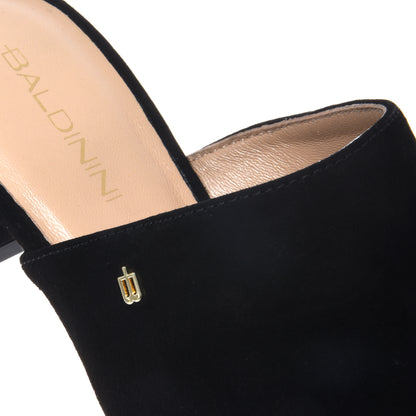 Black suede mule