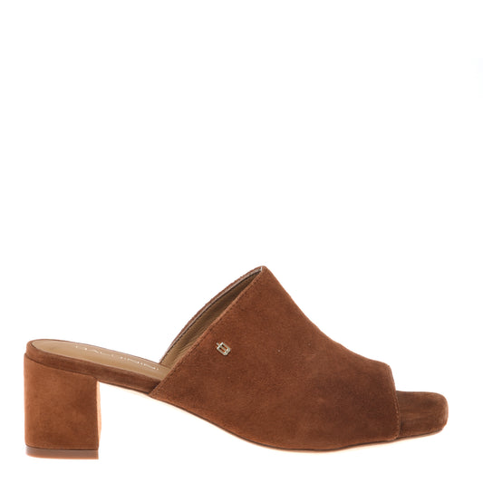 Suede leather mule