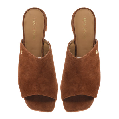 Suede leather mule