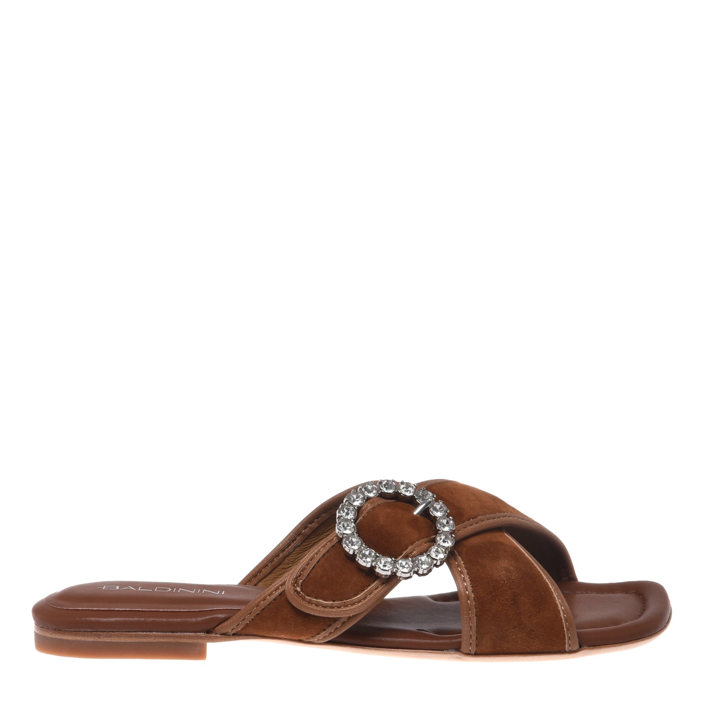 Brown satin mule