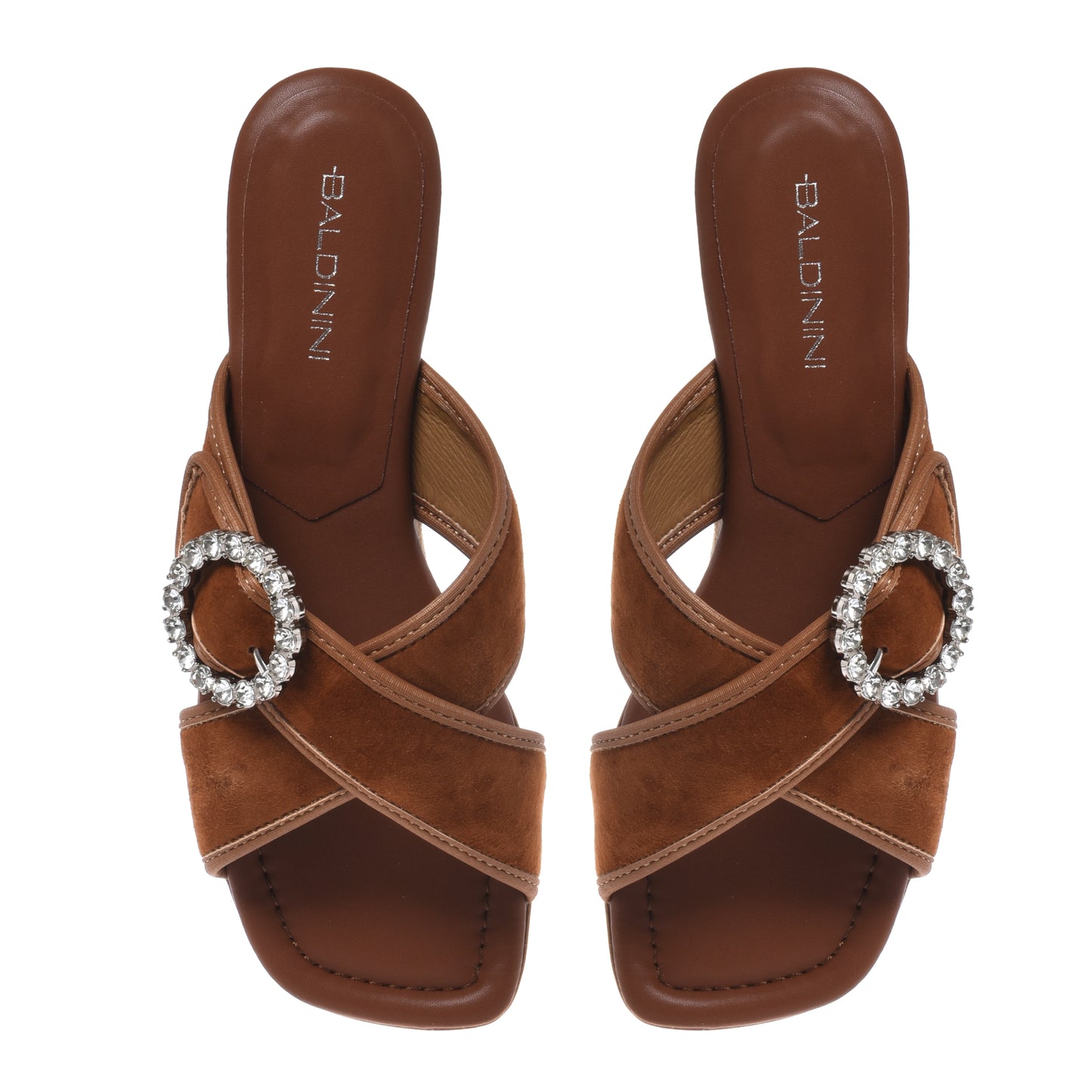 Brown satin mule