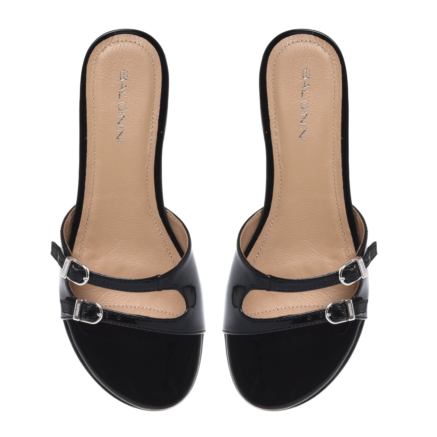 Mule en vernis noir