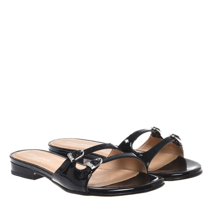 Mule en vernis noir