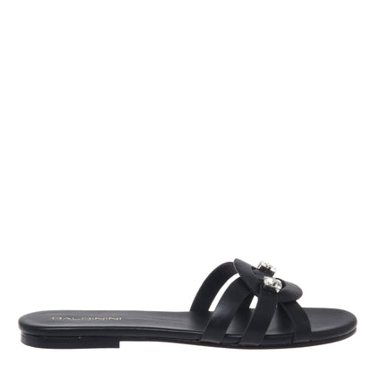 Black leather mule