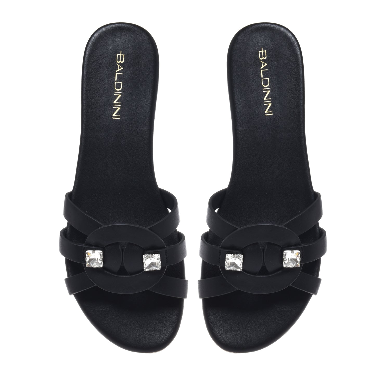 Black leather mule