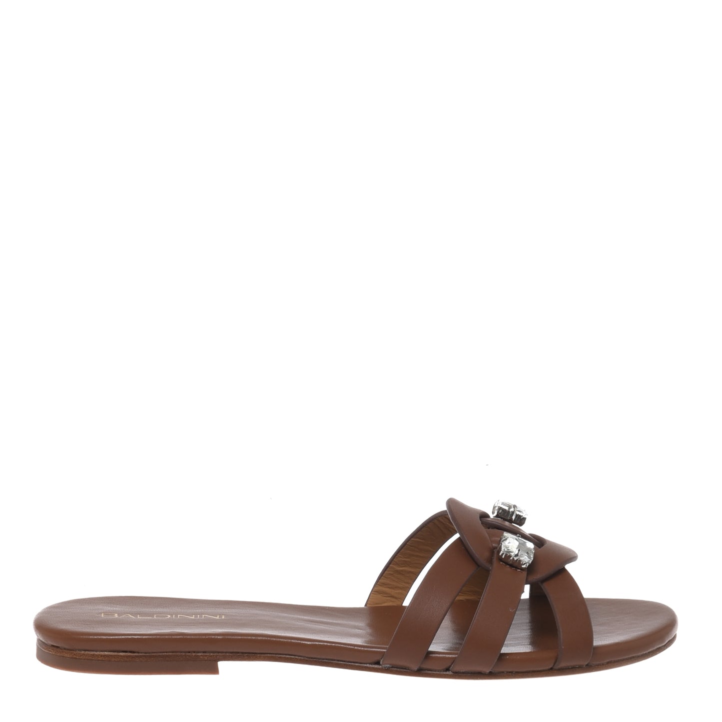 Mule en cuir marron