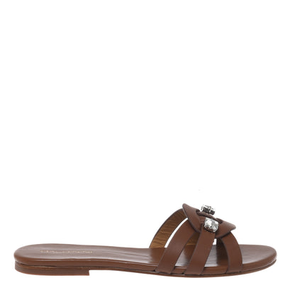 Mule en cuir marron