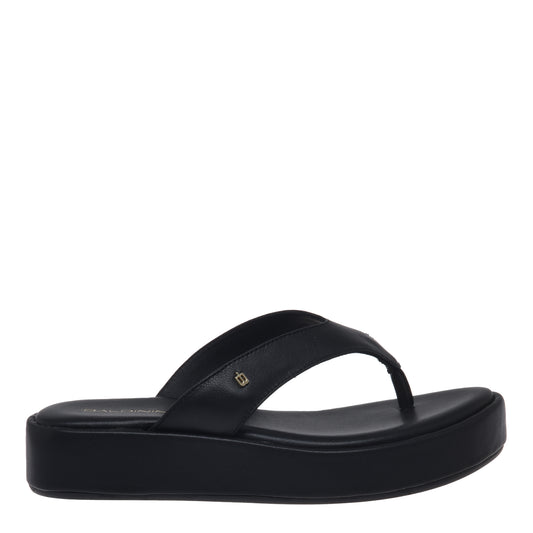 Black leather mule
