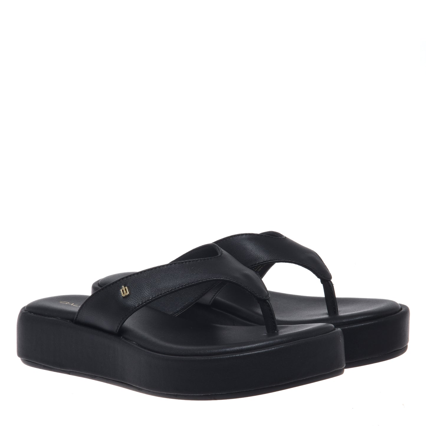 Black leather mule