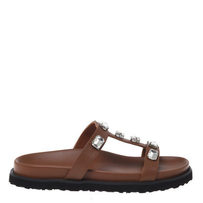 Mule en cuir marron