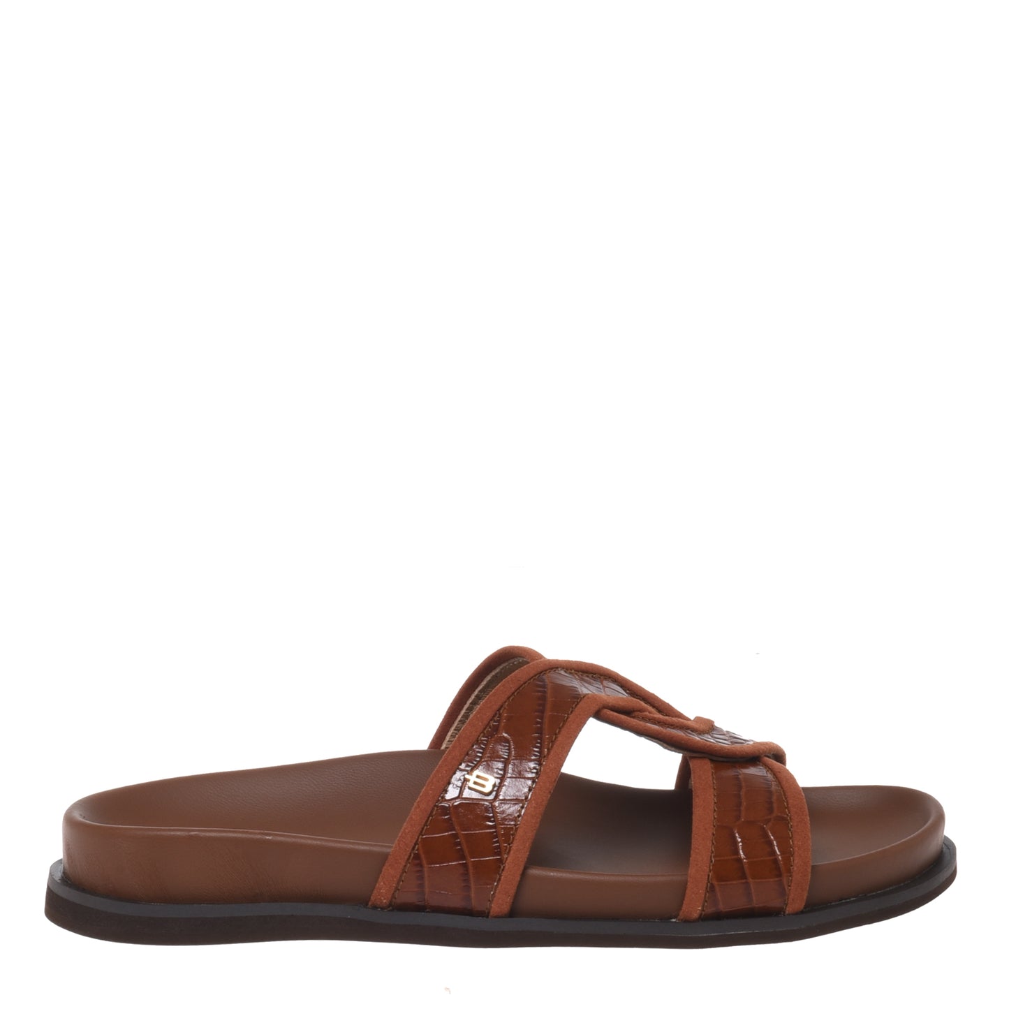 Mule en imprimé croco cuir
