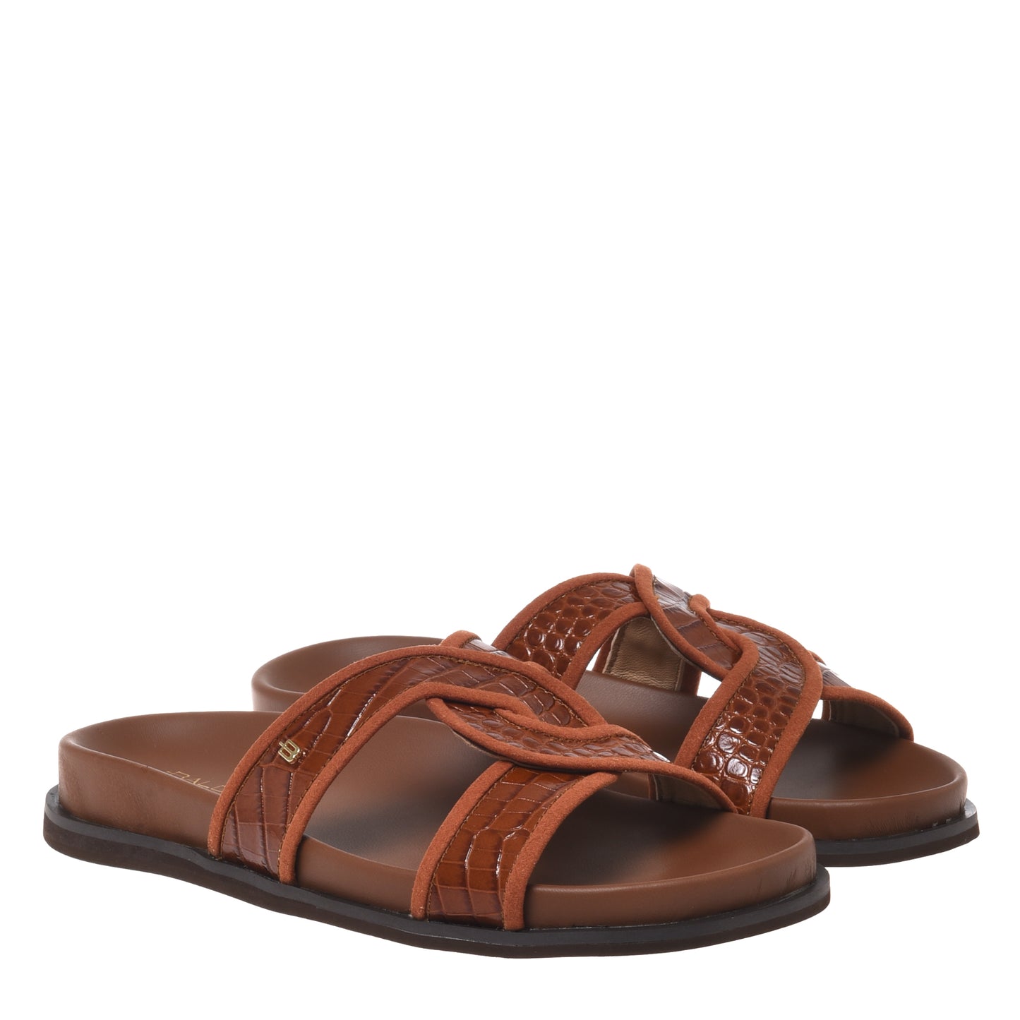 Mule en imprimé croco cuir