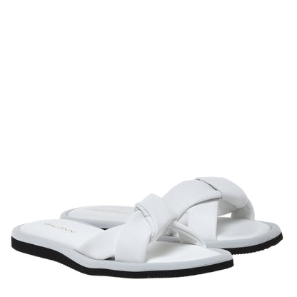 Mule en éco-nappa blanc