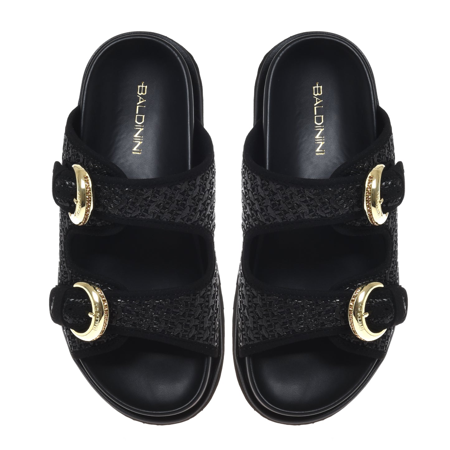 Mule en raphia noir