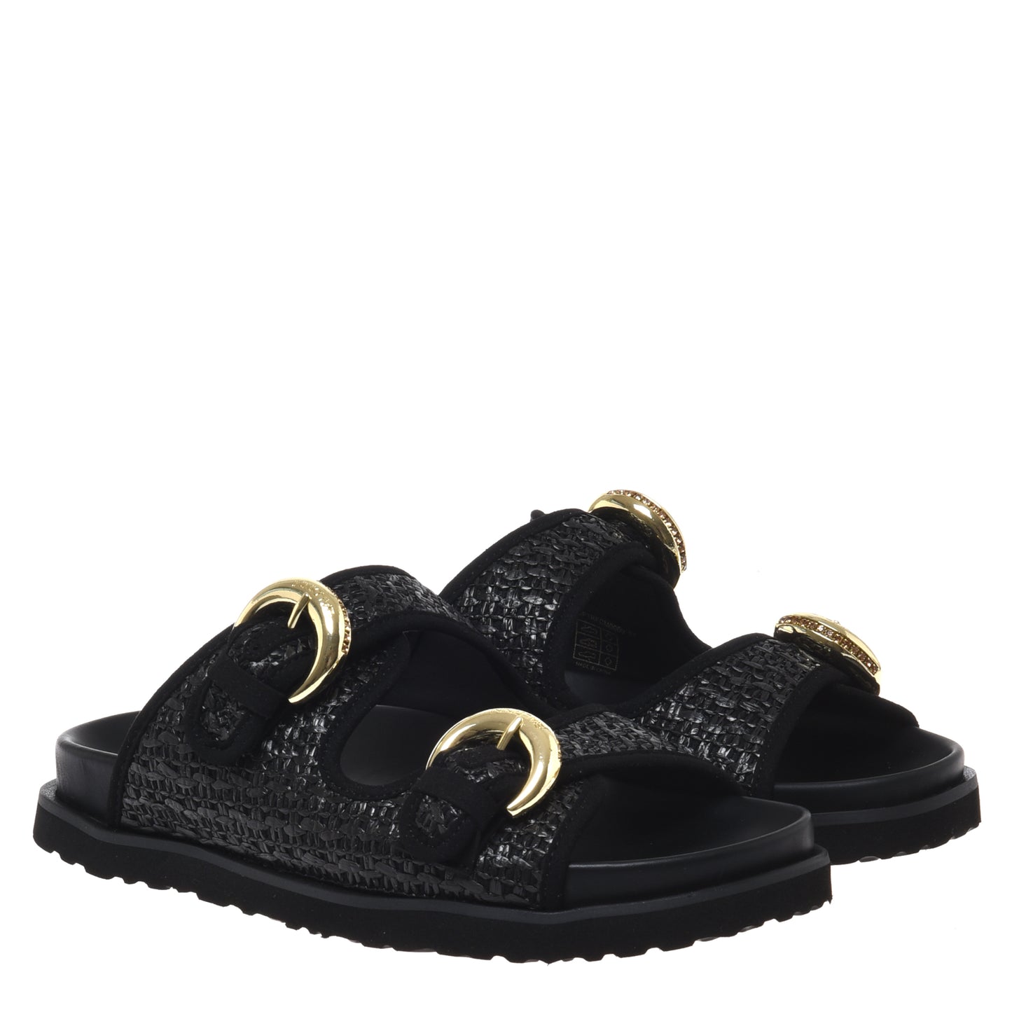 Mule en raphia noir