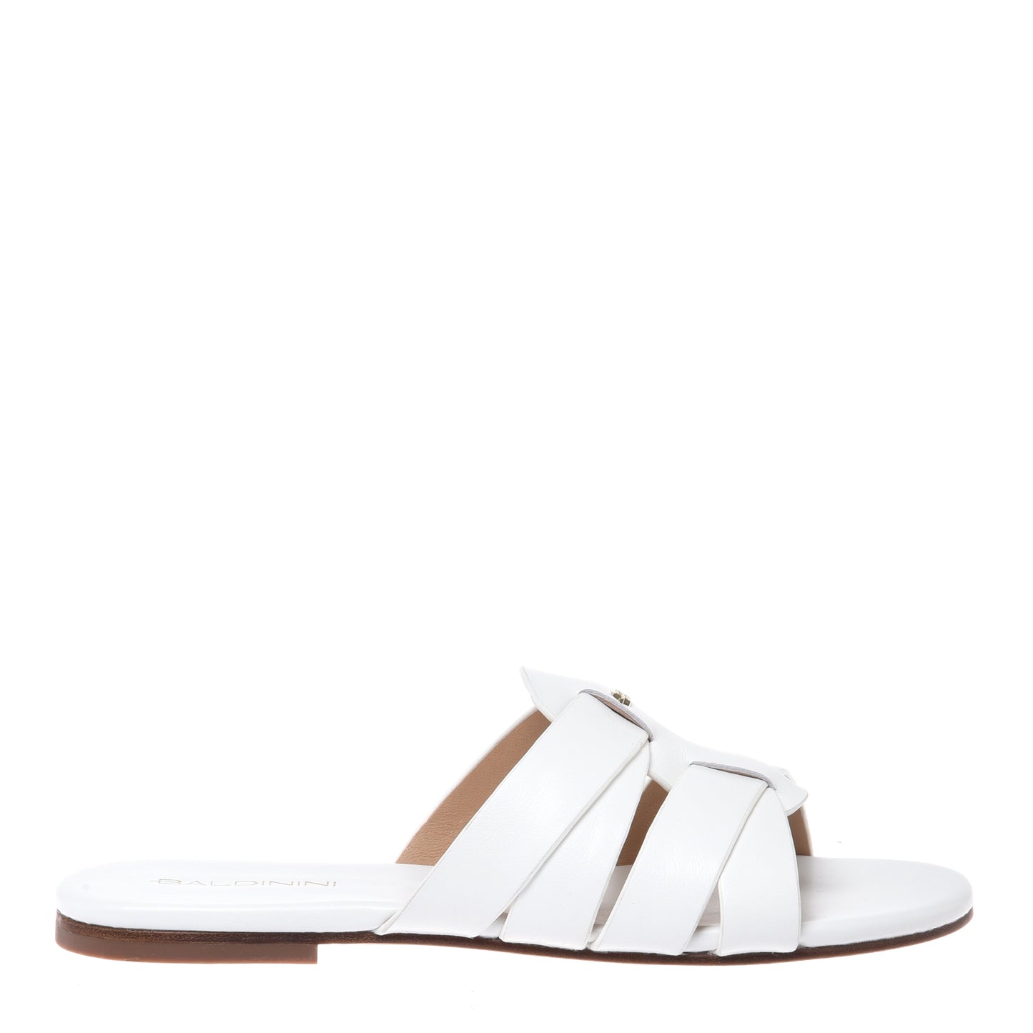 White nappa leather mule