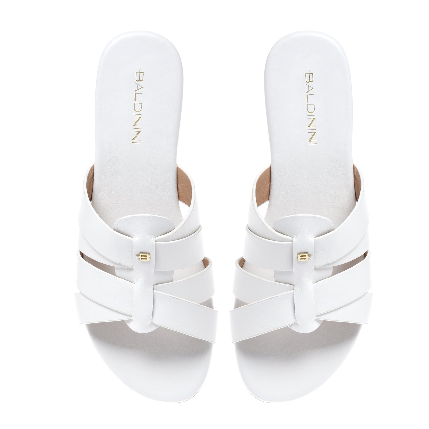 White nappa leather mule