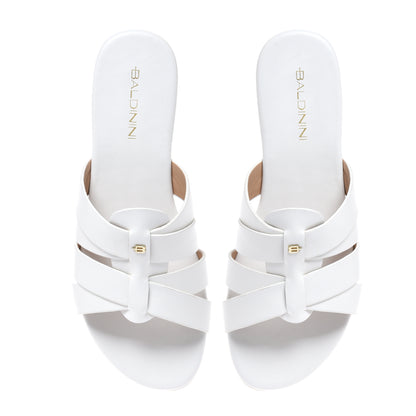 White nappa leather mule