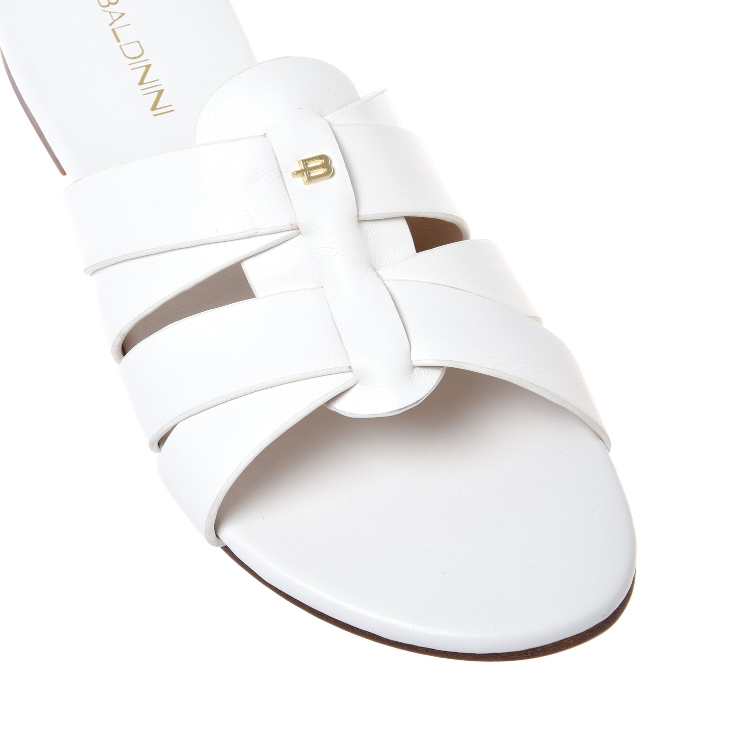 White nappa leather mule