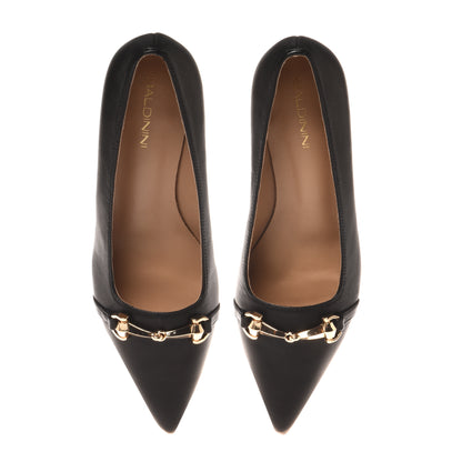 Escarpin en cuir noir