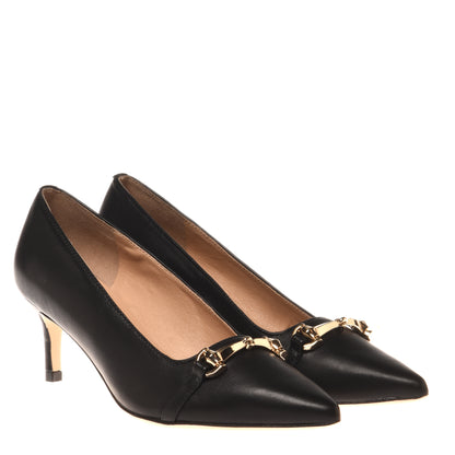 Escarpin en cuir noir