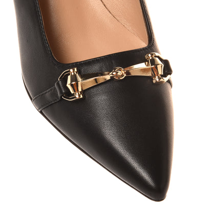 Escarpin en cuir noir