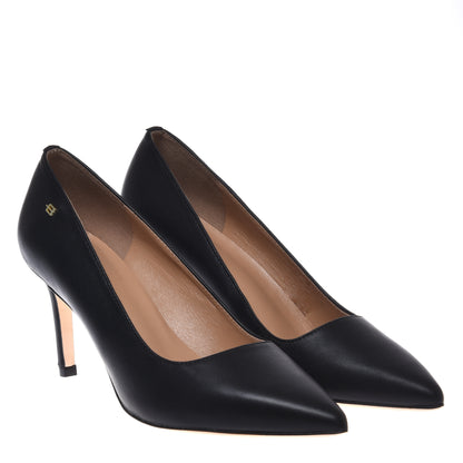 Décolleté in pelle nera