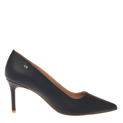 Escarpin en cuir bleu