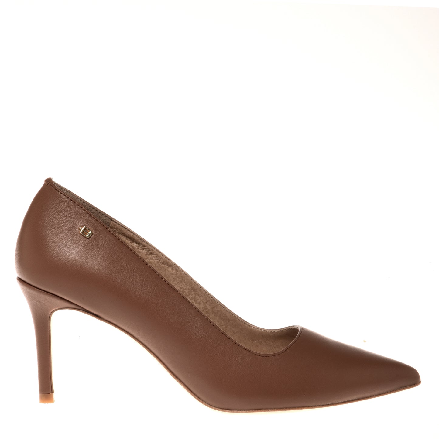 Escarpin en cuir brun
