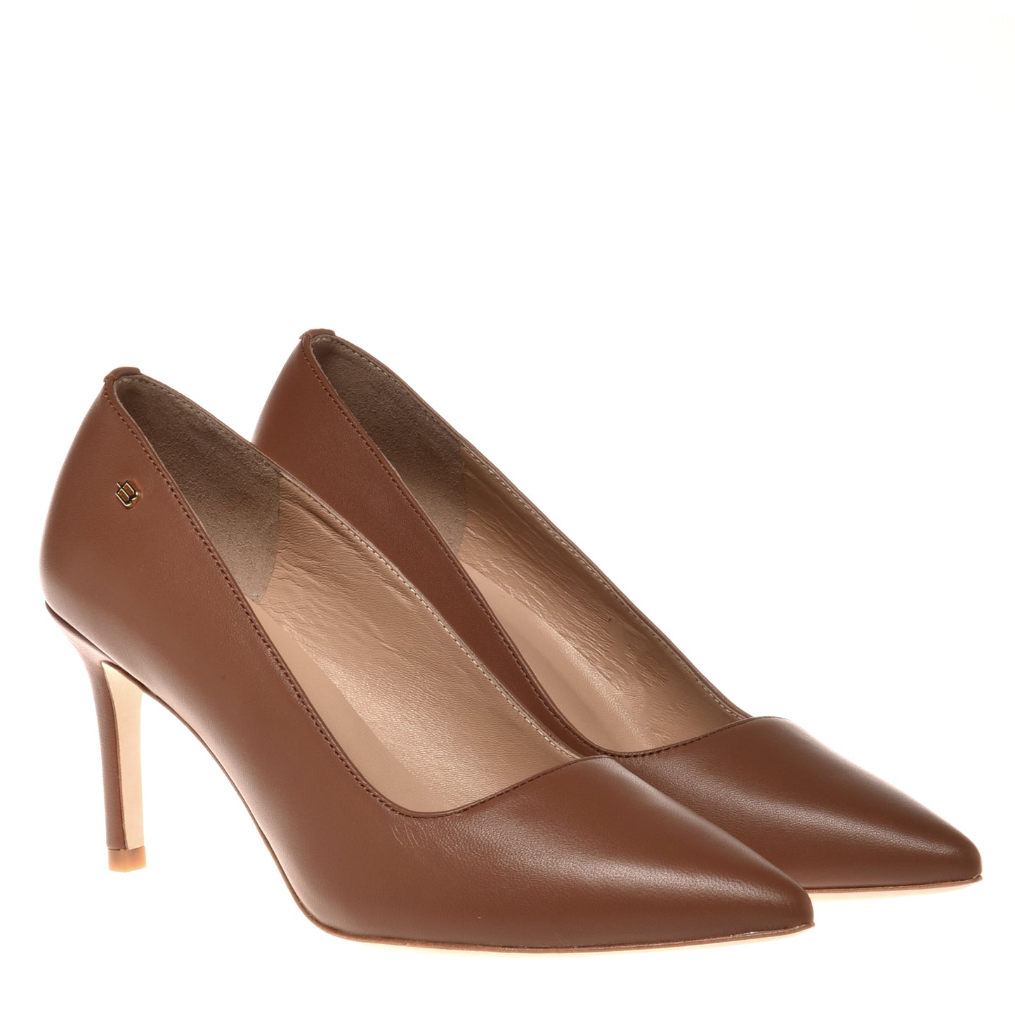 Escarpin en cuir brun