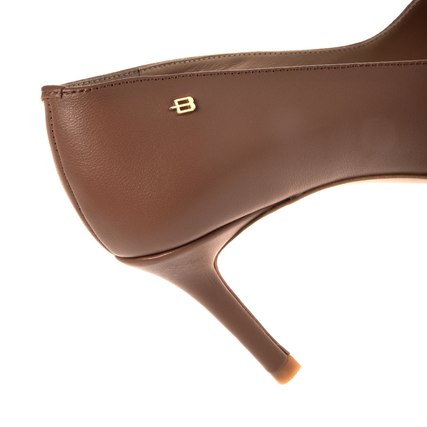 Escarpin en cuir brun