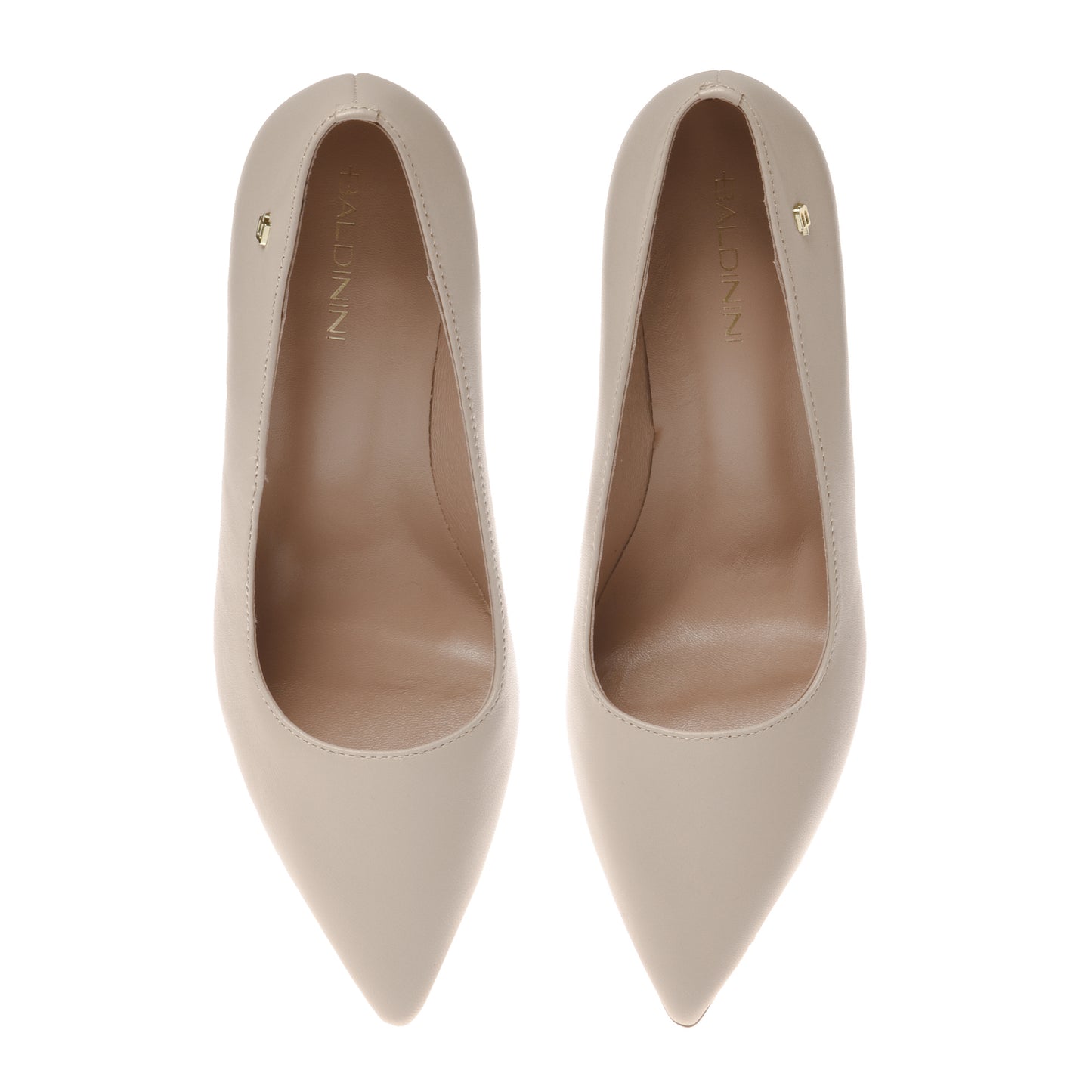 Nude leather pumps