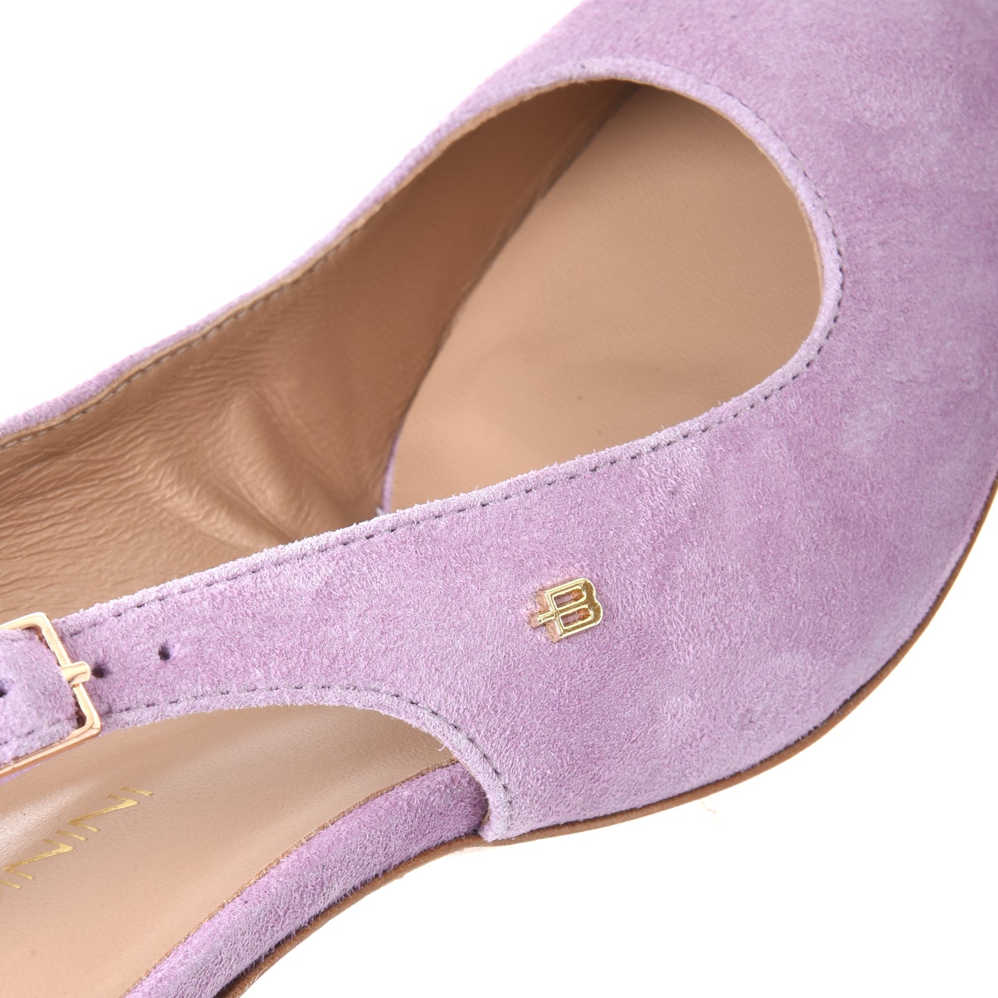 Slingback en daim lilas