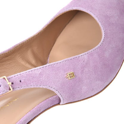 Slingback en daim lilas