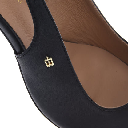 Slingback in pelle nera